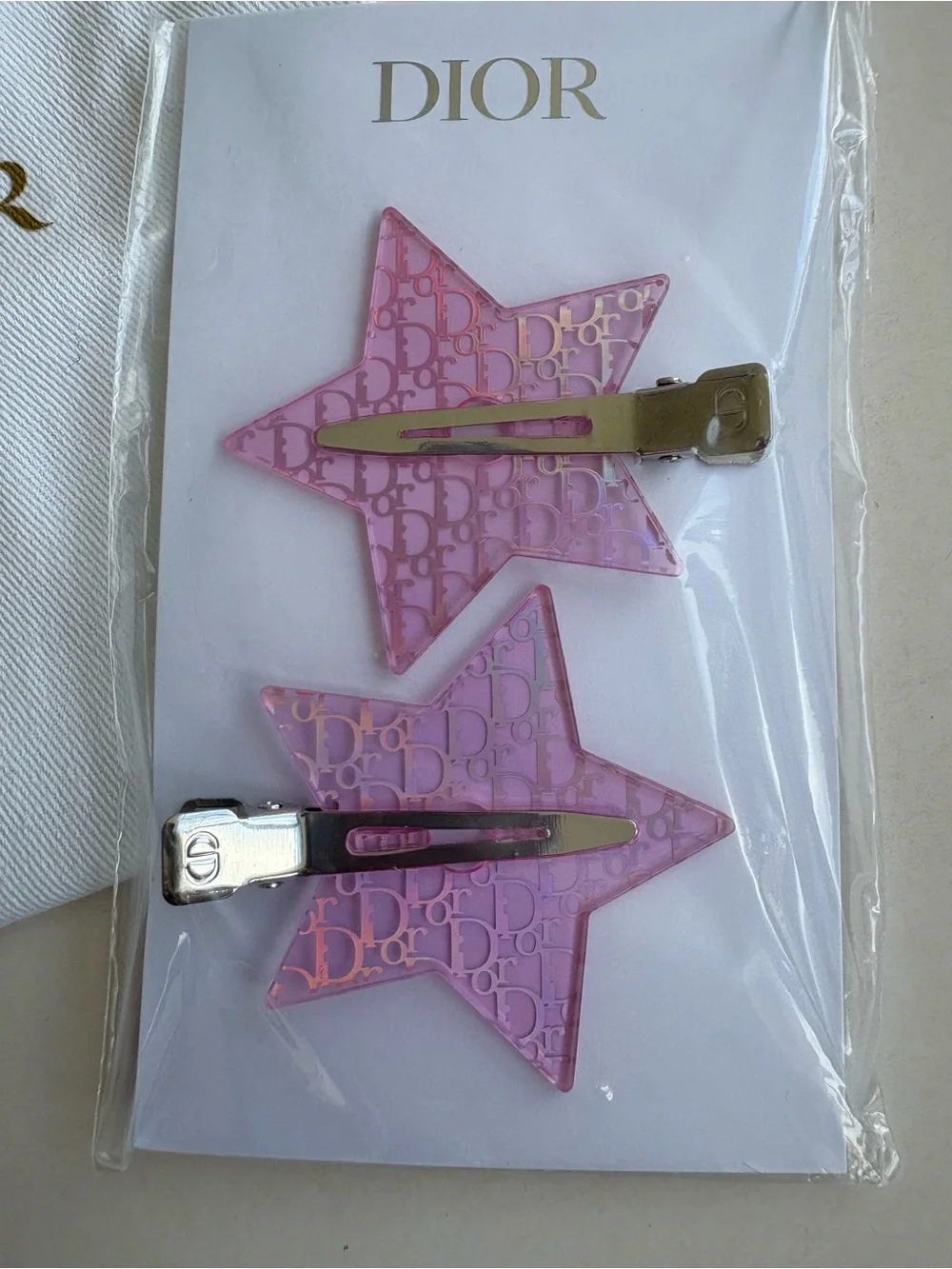 Dior Beauty Iridescent Star Hair Clips - New, Set of 2